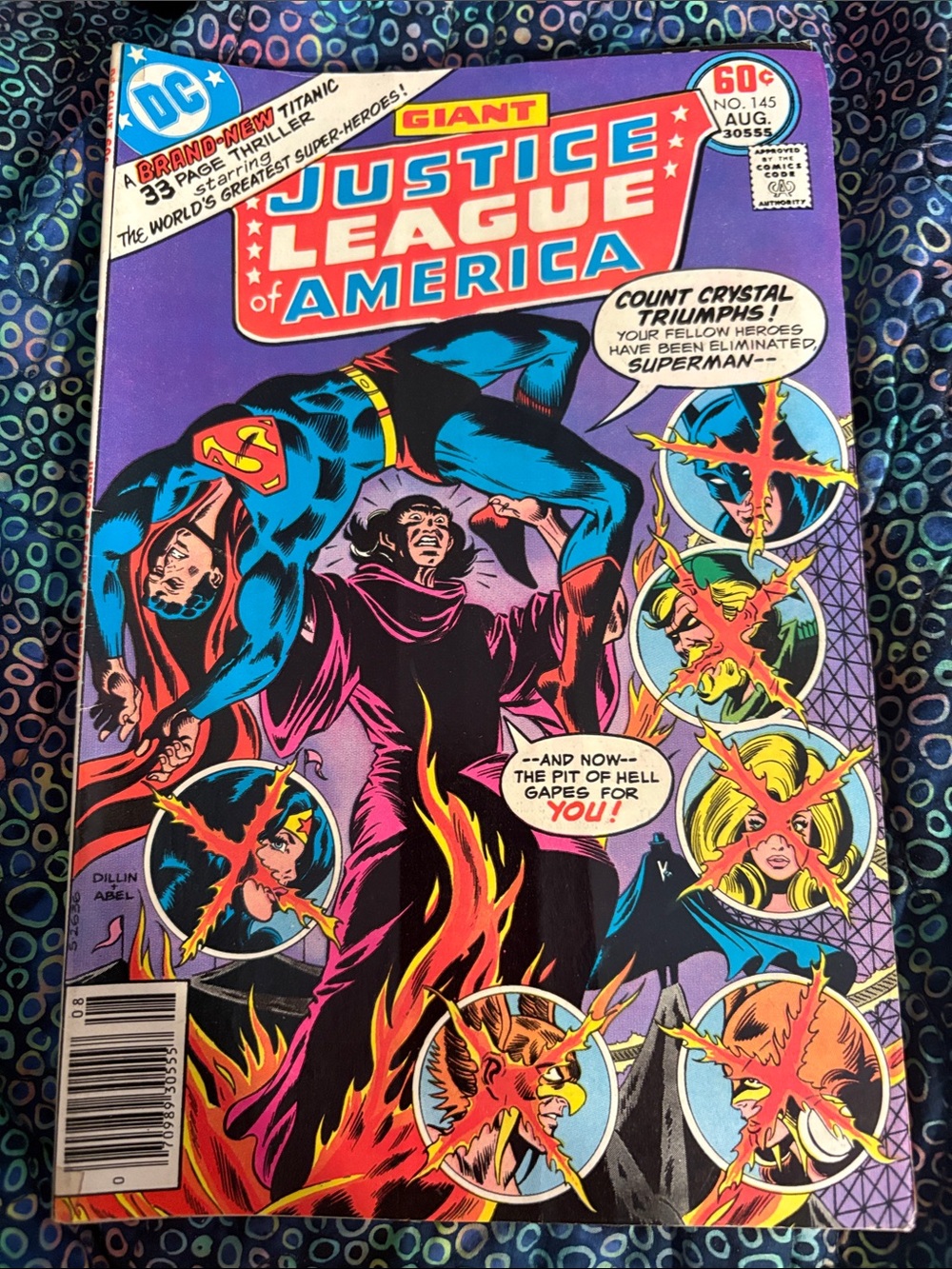 DC Comics Justice League of America Comic Cover in Purple and Blue